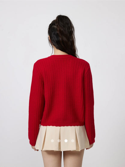Knit Cardigan // Red