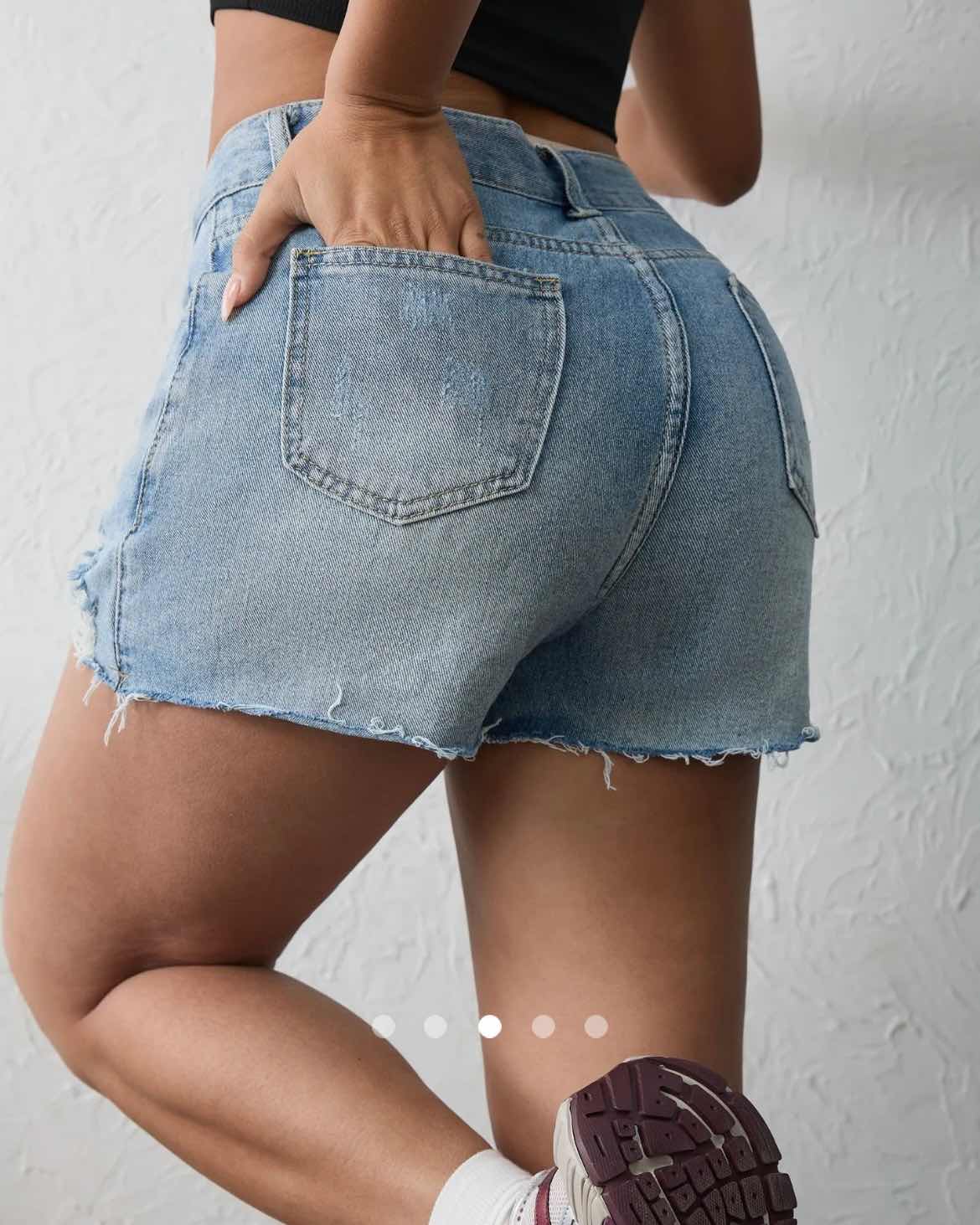 Ripped Denim Shorts // Blue