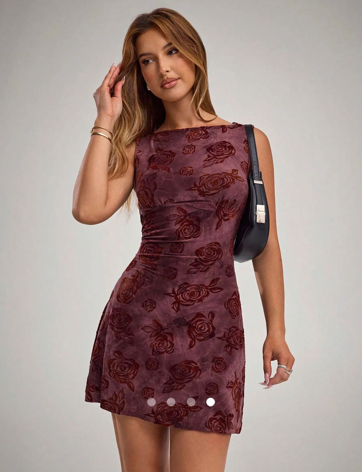 Printed Mini Dress // Dusty Rose Pink