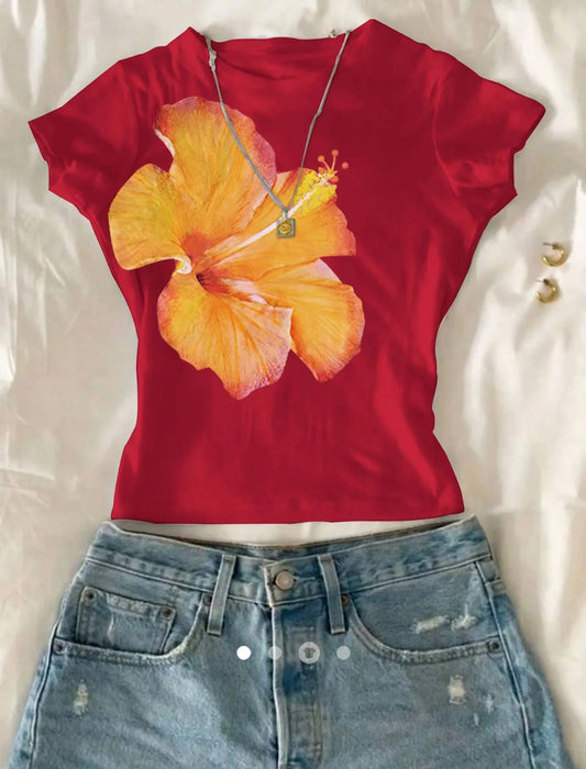 Printed Tee // Red