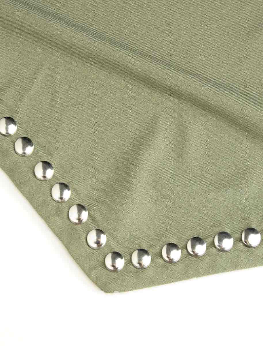 Draped Rivet Halter Top // Green