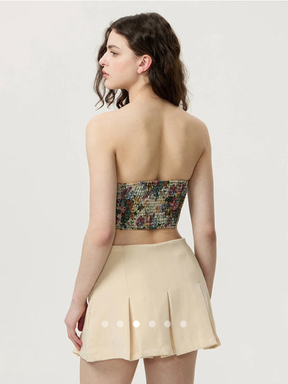 Floral Tube Top // Olive