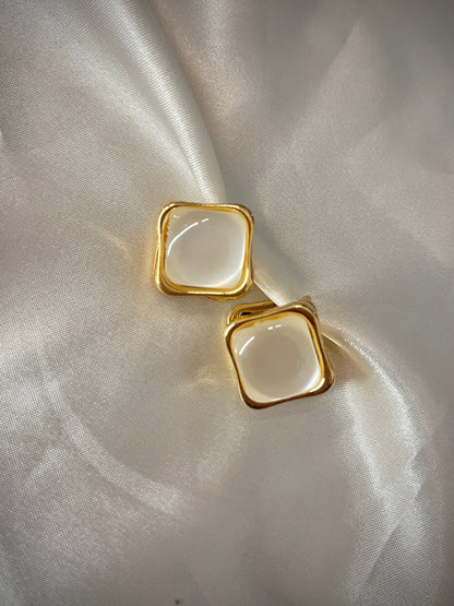 Cube Earrings // Gold