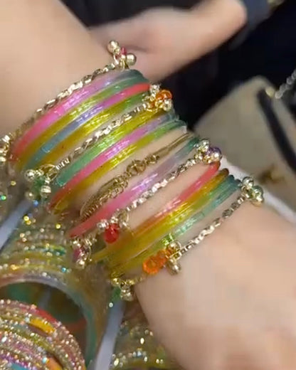 Multi Color // Jelly Bangles with Ghungroo (12+4)