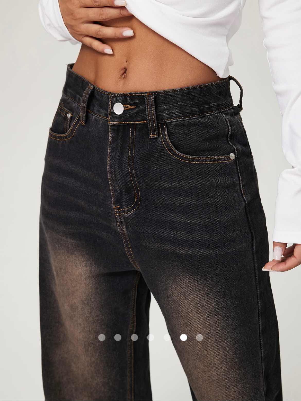 Vintage High Waist Wide Leg Jeans // Black