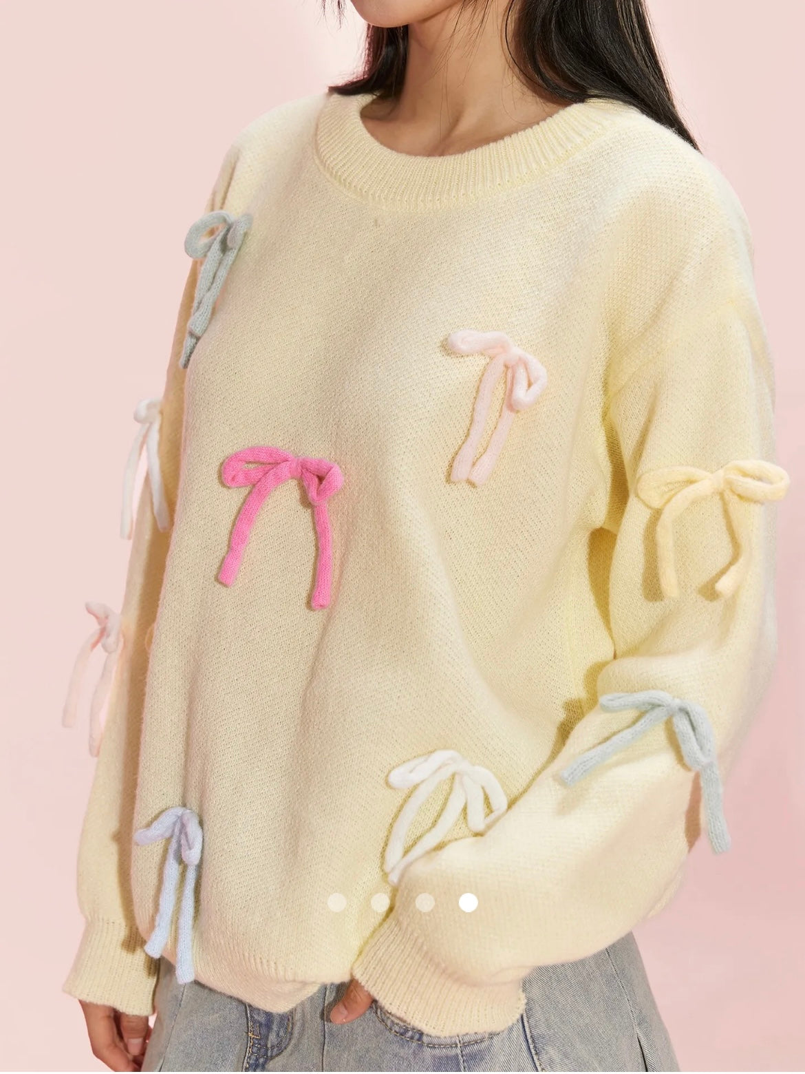 Bow Knit Pullover // Butter Yellow