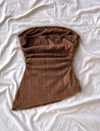 Asymmetric Tube Top // Brown