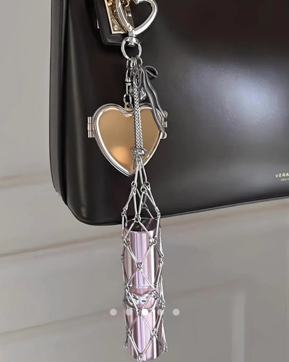 Heart Bag Charm // Silver
