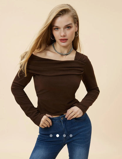 Gathered Top // Chocolate