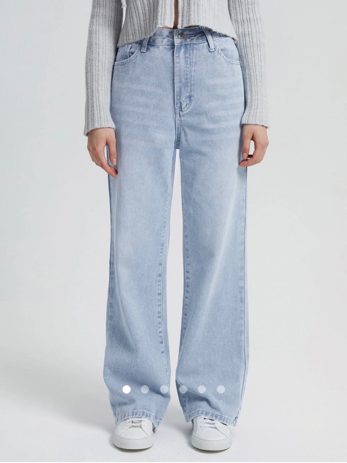 High Waist Straight Leg Jeans // Sky Blue