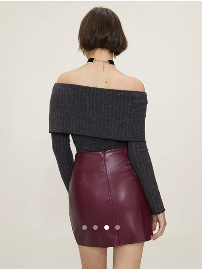 Off Shoulder Top // Dark Grey