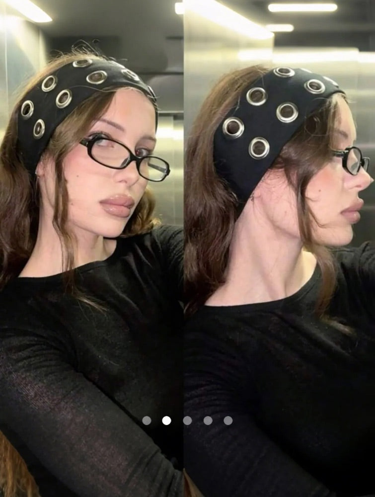 Circular Ring Head Band // Black