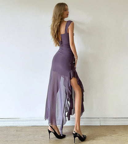 Sweetheart Neckline Maxi Dress // Purple