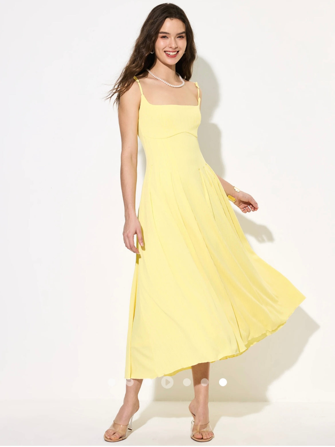 Draped A-Line Dress // Butter Yellow