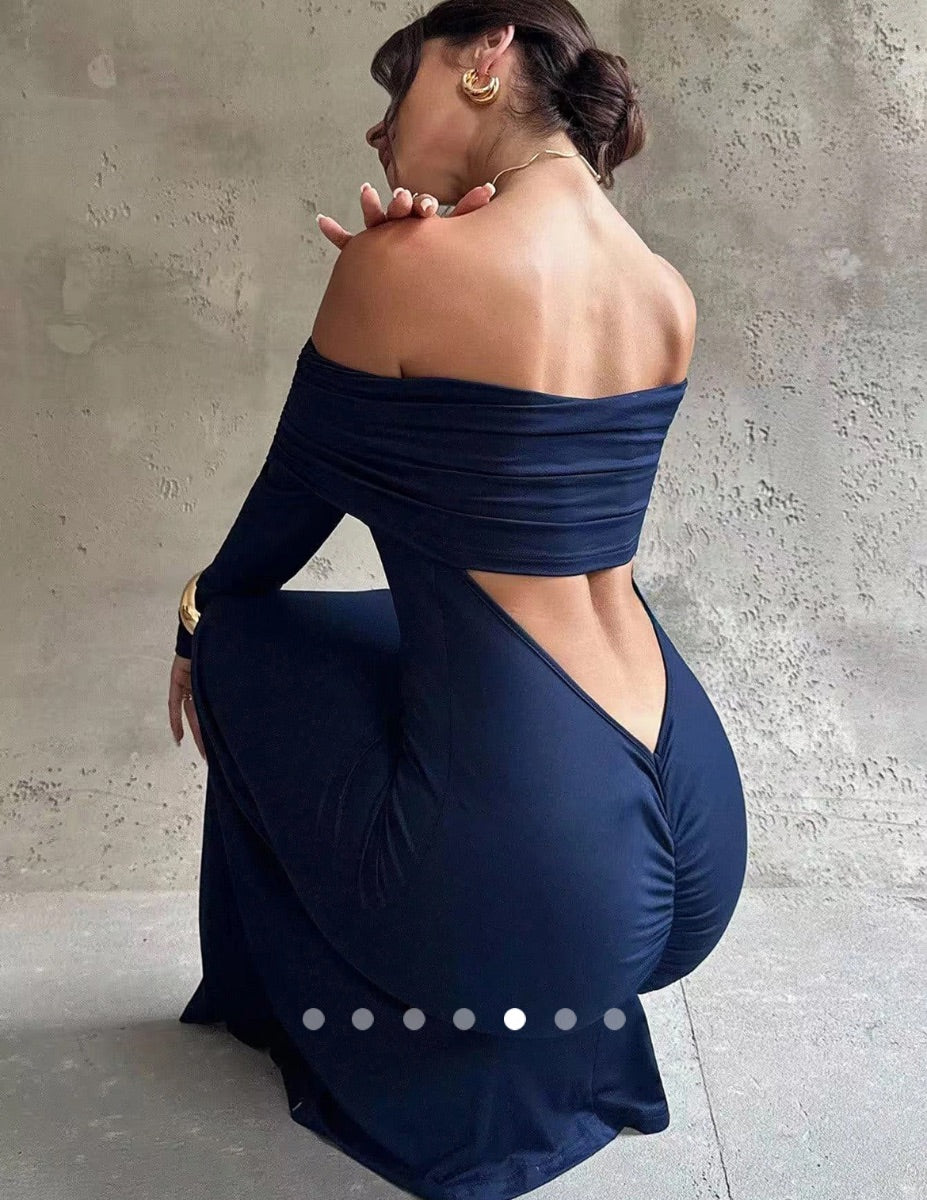 Backless Fishtail Dress // Navy