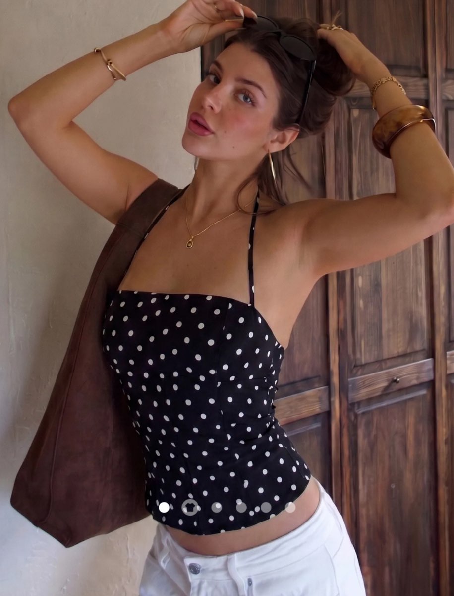 Polka Halter Top // Black