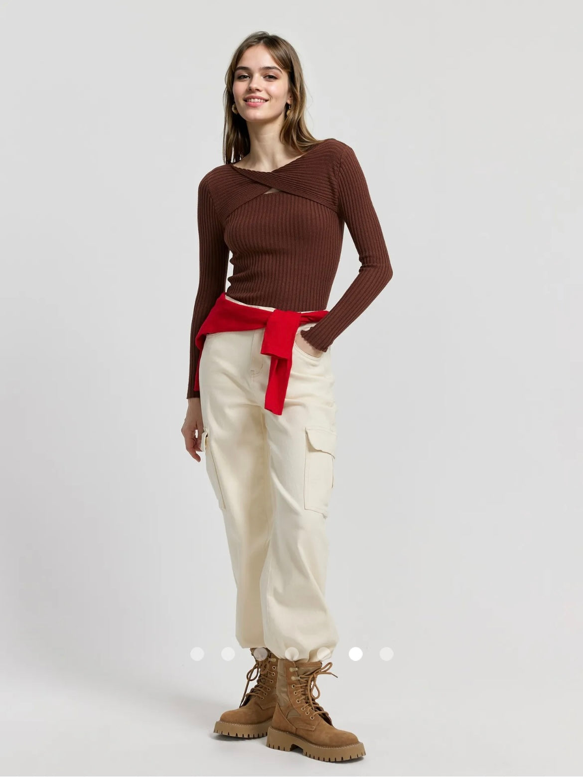 Knotted Knit Top // Brown