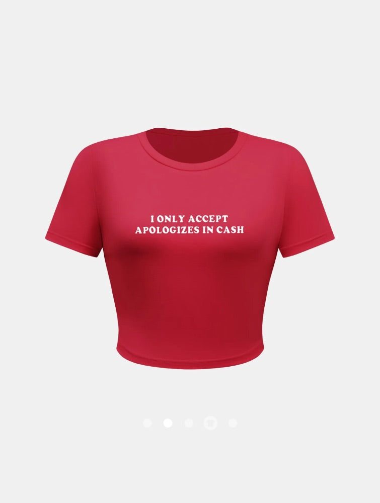 Printed Pullover T-Shirt // Red