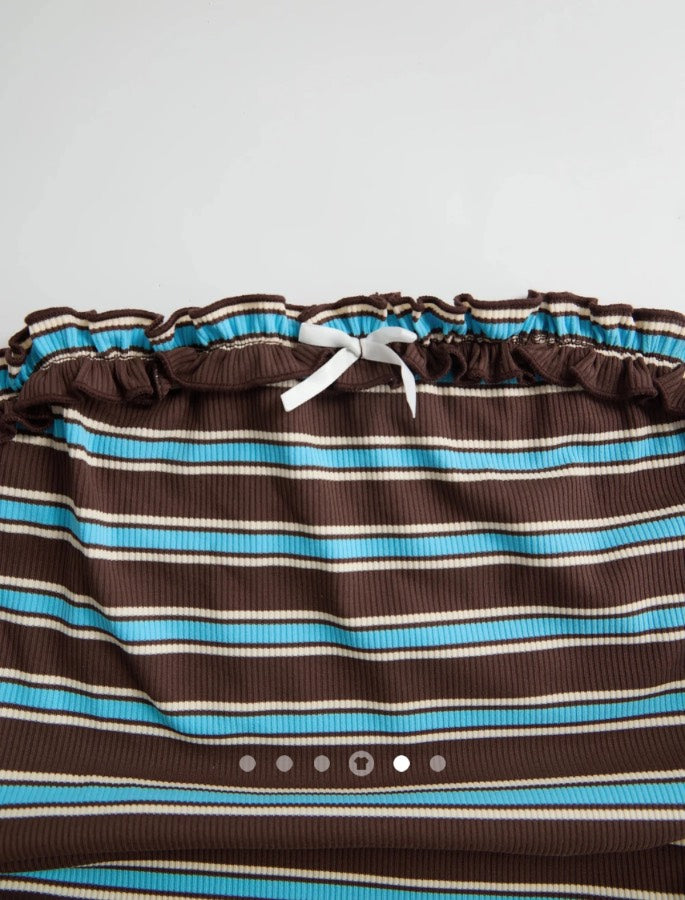 Bow Tube Top // Blue Brown