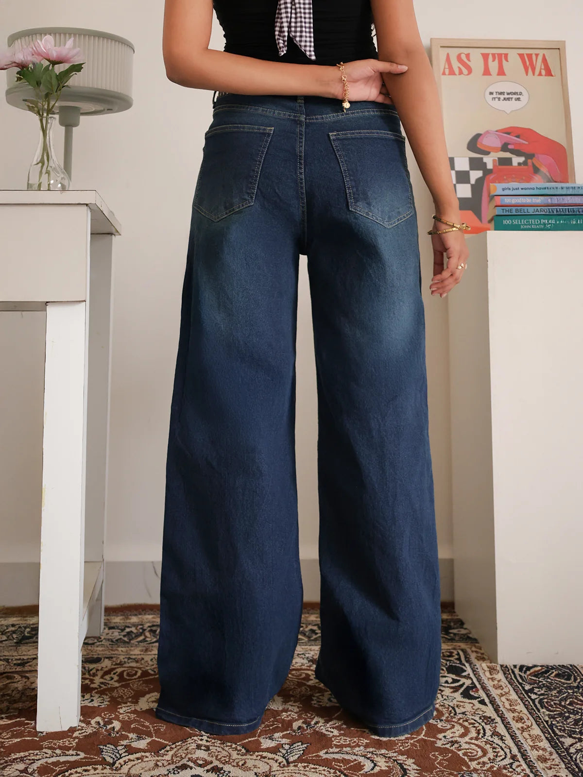 Celestial Blue // Luxe Tinted Stretchable Wide Leg Jeans