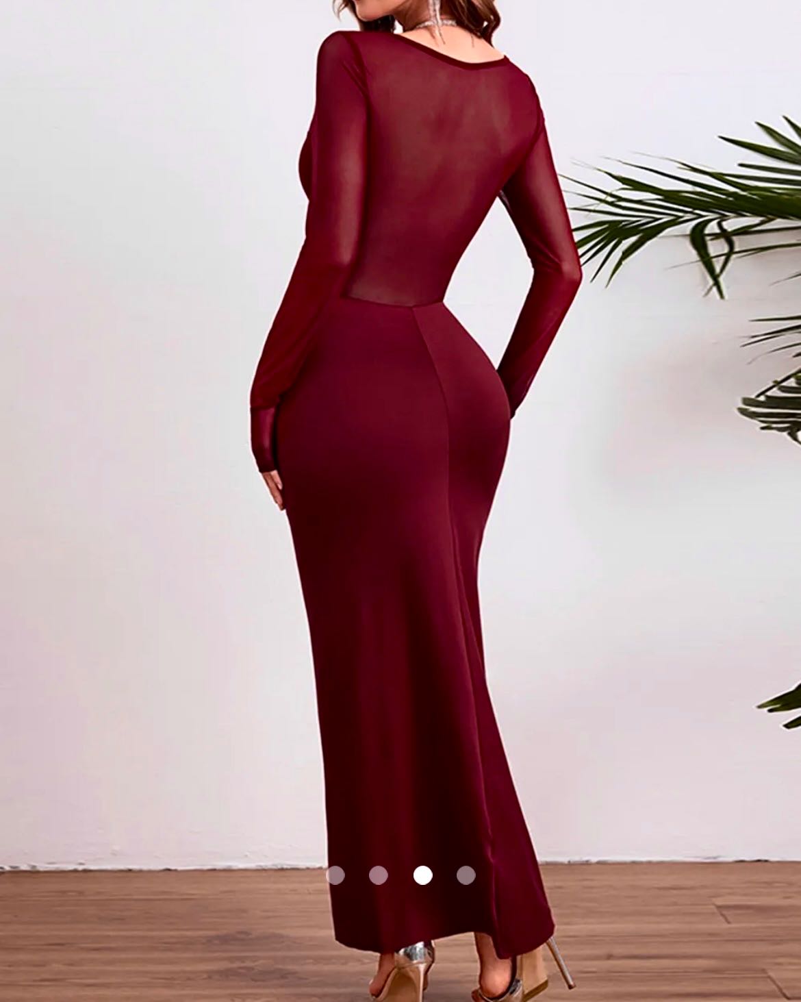 Sheer Dress // Burgundy