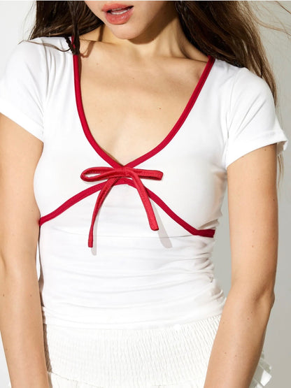 Bow Top // Red & White