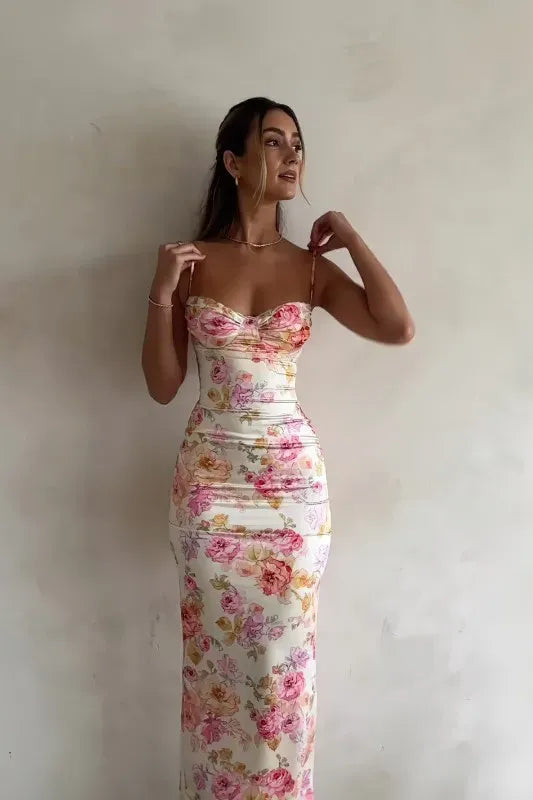 Floral Maxi Dress // White