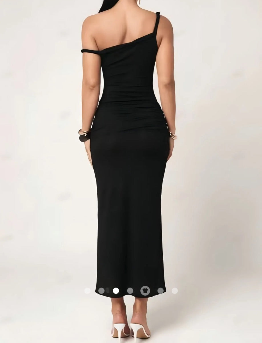 Sheer Bodycon Maxi Dress // Black