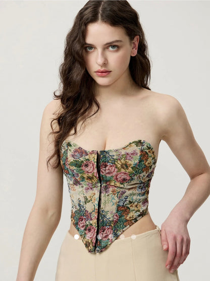 Floral Tube Top // Olive