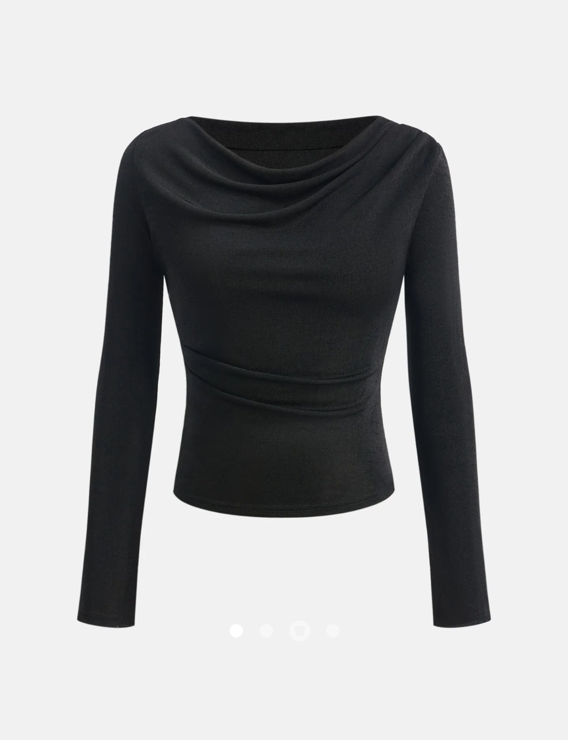 Draped Cowl Neck Top // Black