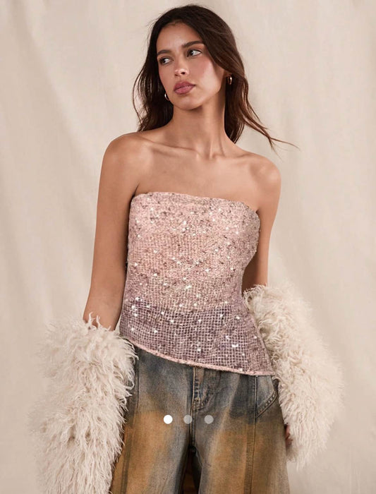Slit Tube Top // Pink