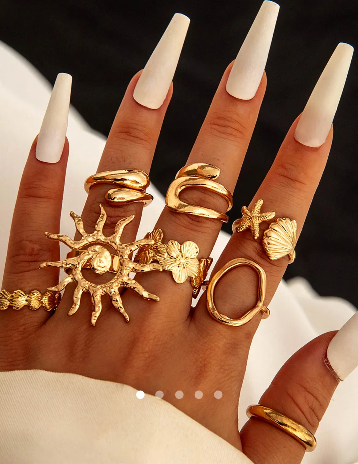 Shell Ring Set 017 // Gold