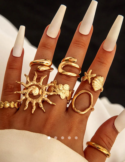 Shell Ring Set 017 // Gold