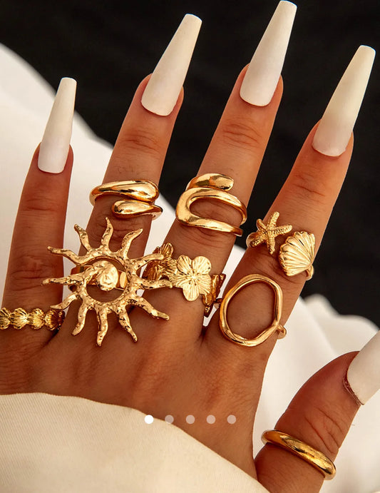 Shell Ring Set 017 // Gold
