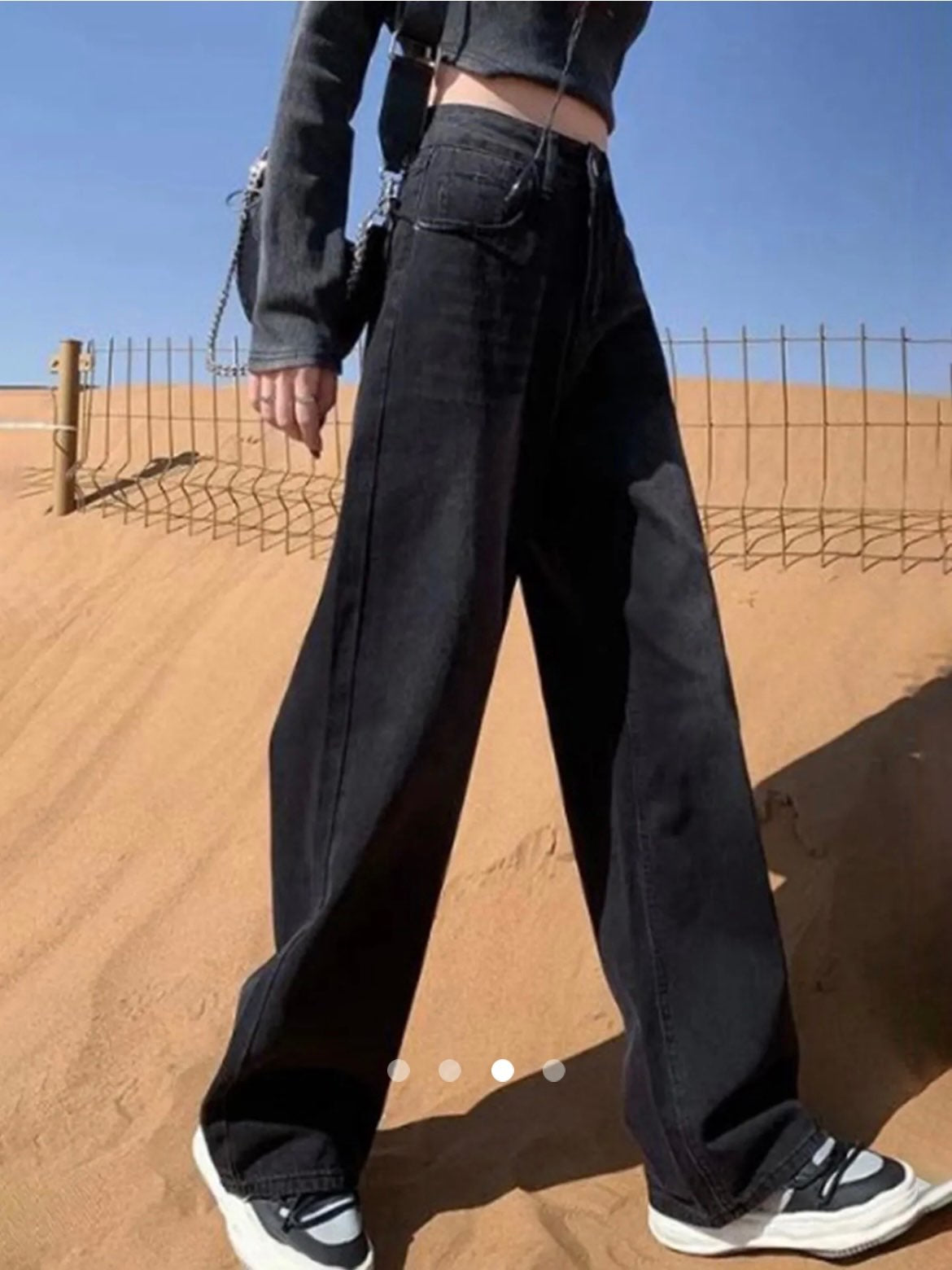 High Waist Straight Leg Jeans // Black
