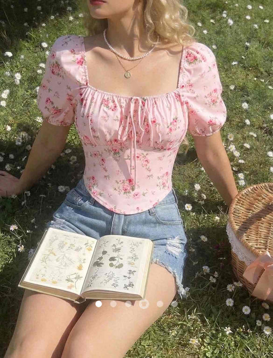 Gathered Top // Light Pink