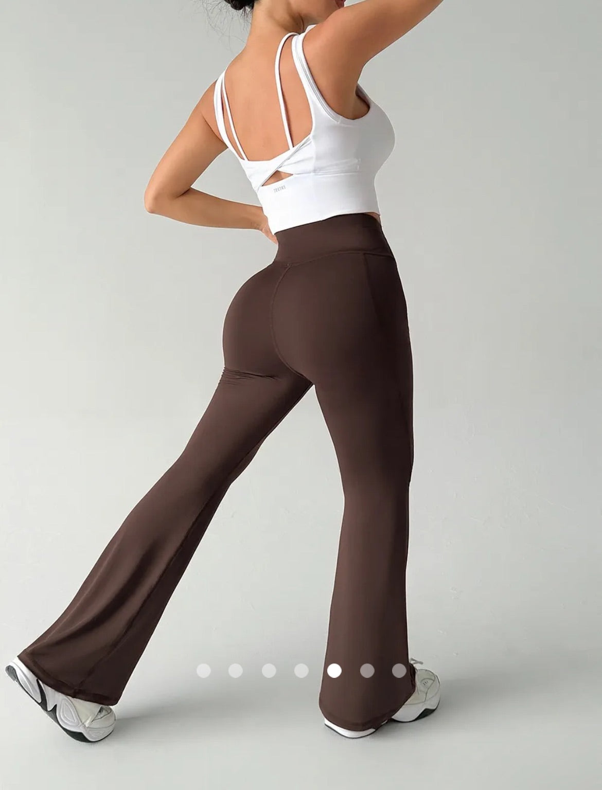 Flared Sport Leggings // Brown