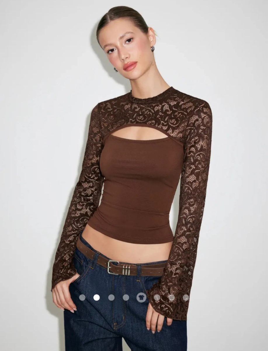 Sheer Top // Brown