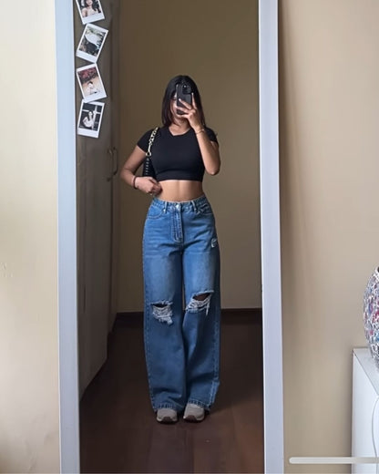 High Waist Wide Leg Jeans 001 // Blue