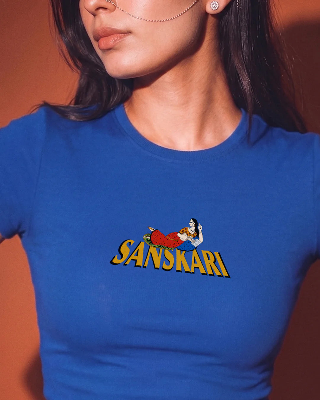 Sanskari Baby Tee // Blue