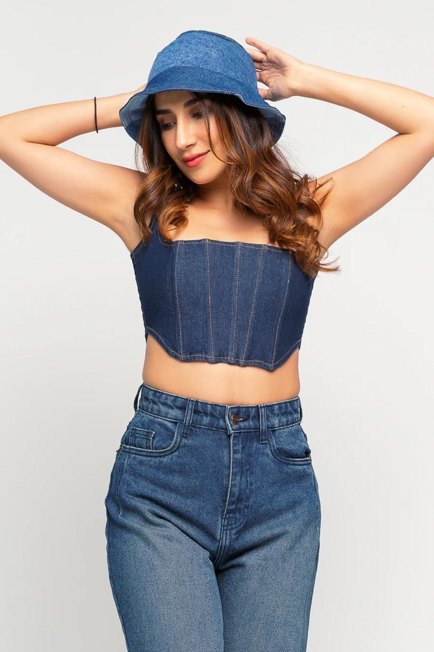 Bustier Corset Top // Blue