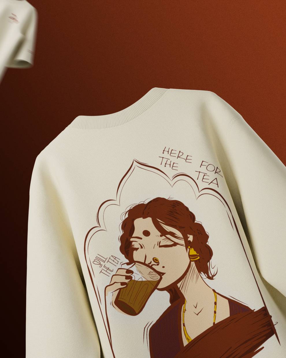 Spill The Tea Oversized T-Shirt // Beige