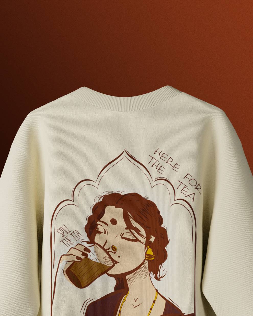 Spill The Tea Oversized T-Shirt // Beige