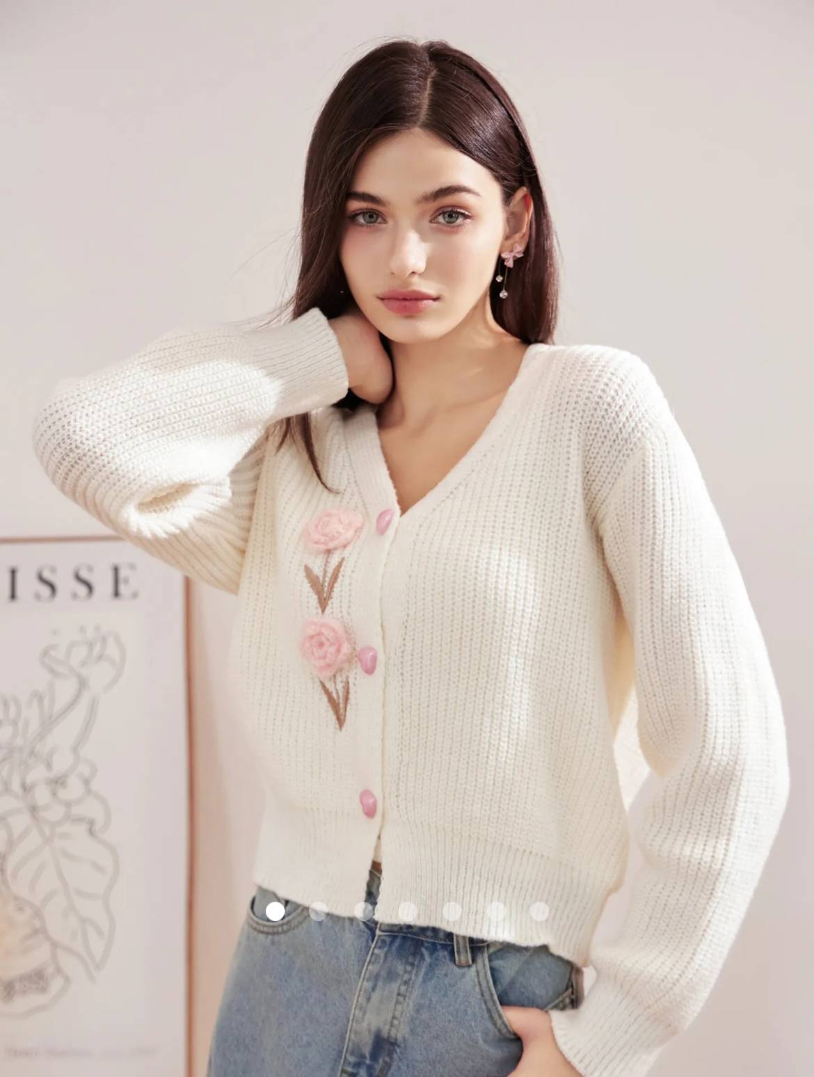 Button Knit Cardigan // White