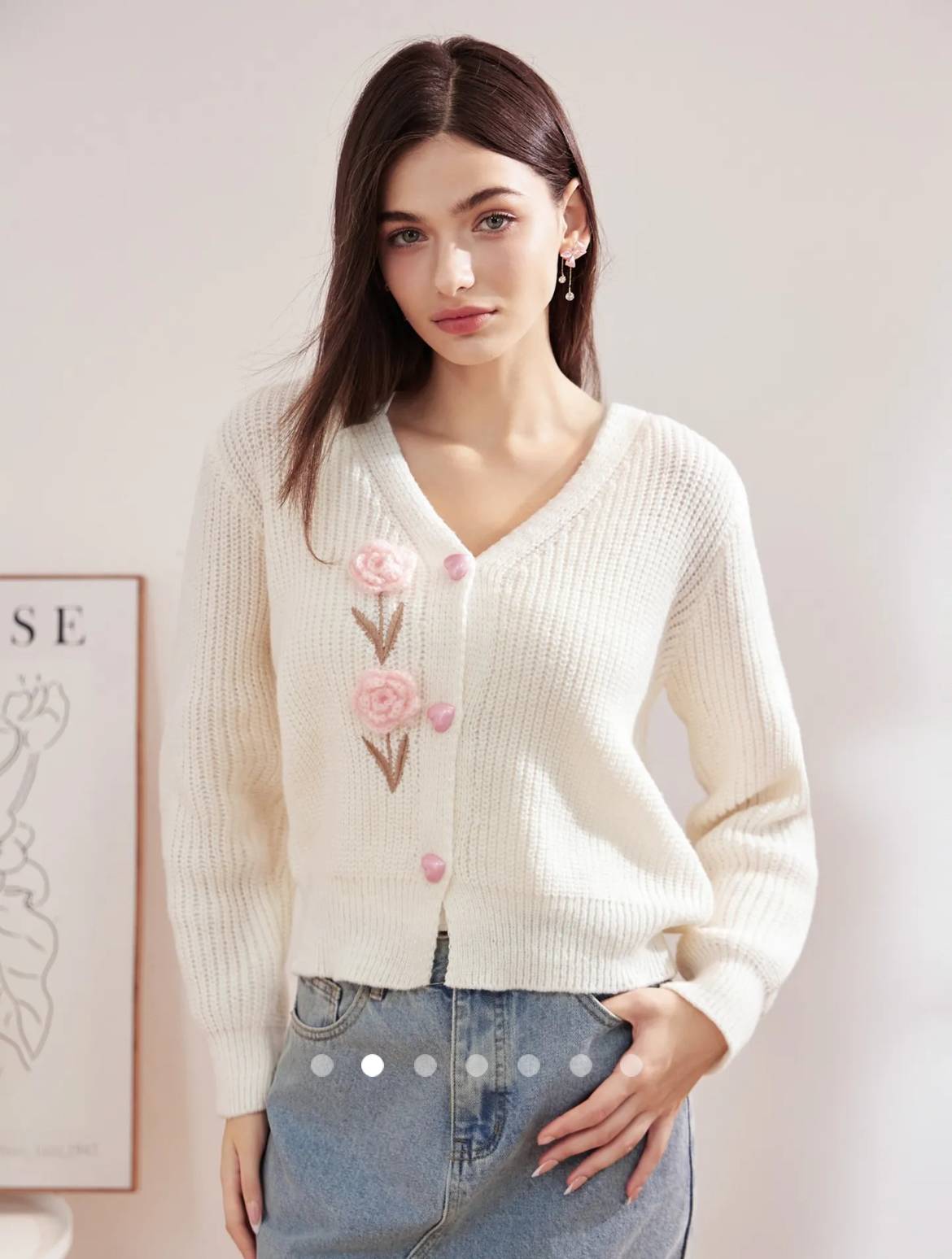 Button Knit Cardigan // White