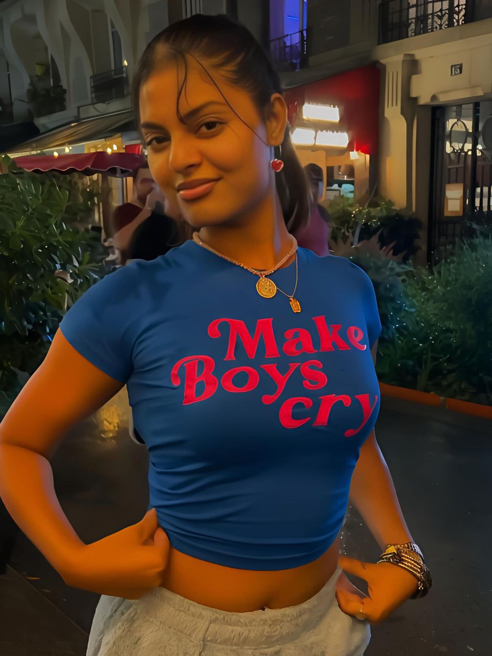 Make Boys Cry Baby Tee // Blue