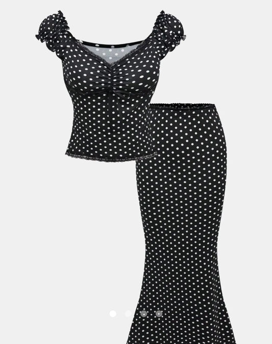 Ruffle Co-ord Set // Black
