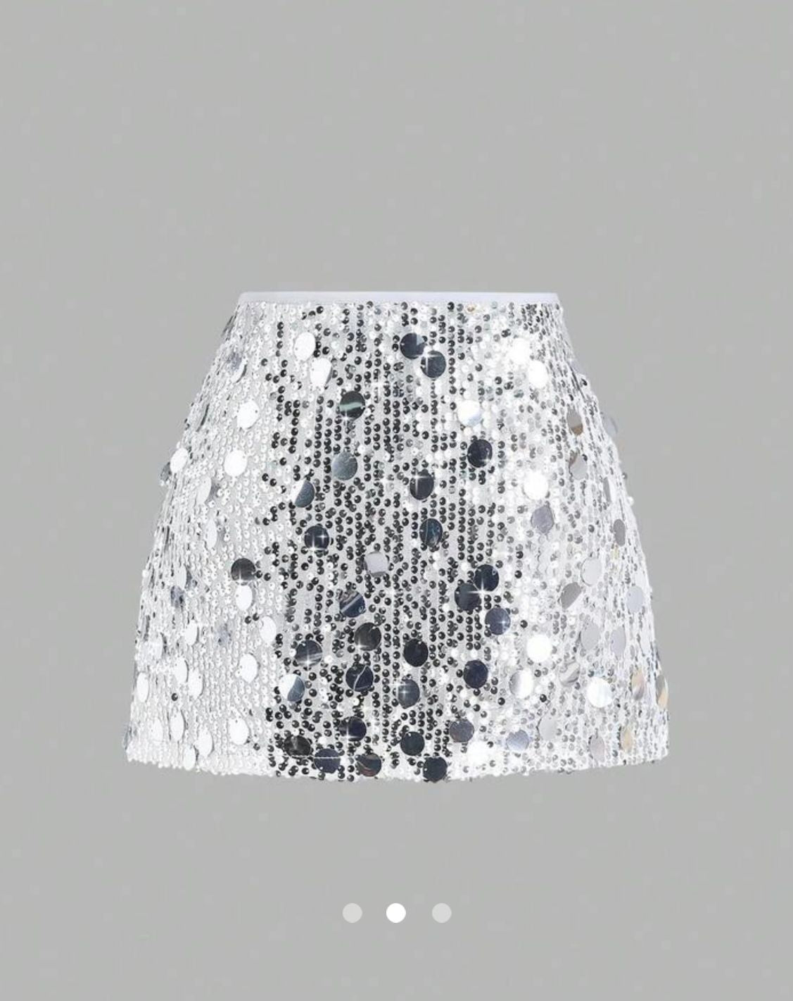 Sequin Mini Skirt With Side Bow Tie // Silver