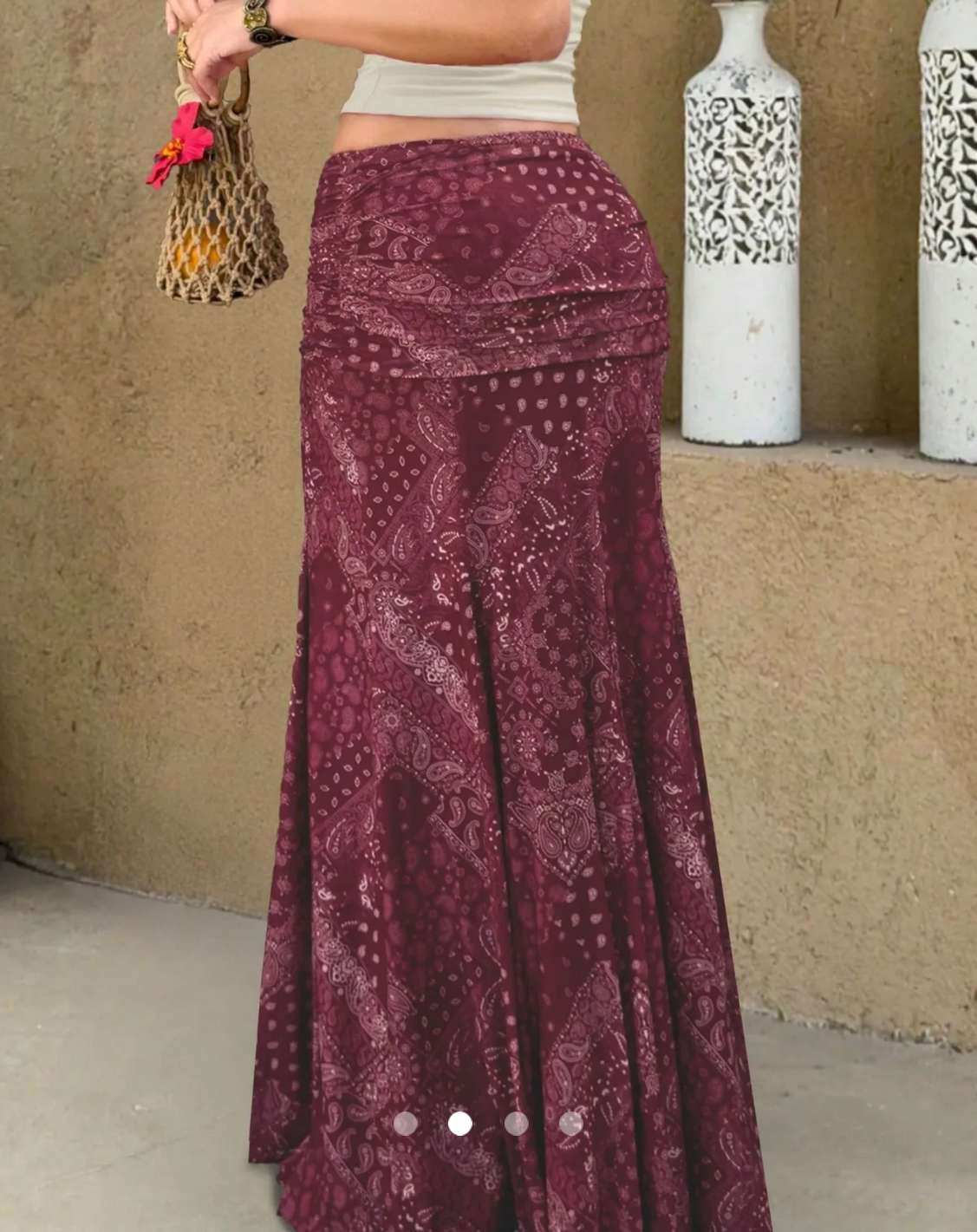 Gathered Mermaid Skirt // Burgundy