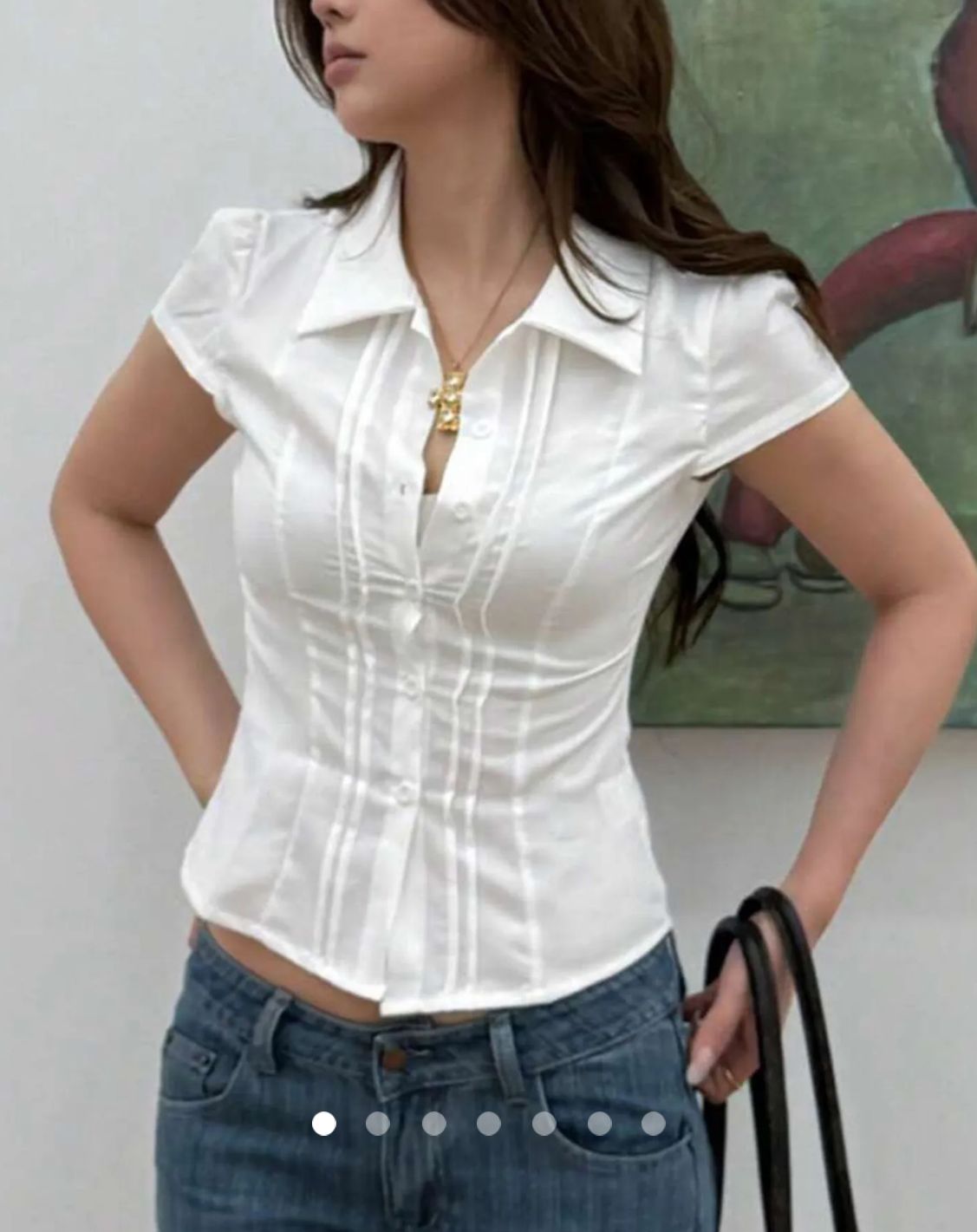 Gathered Placket Blouse // White